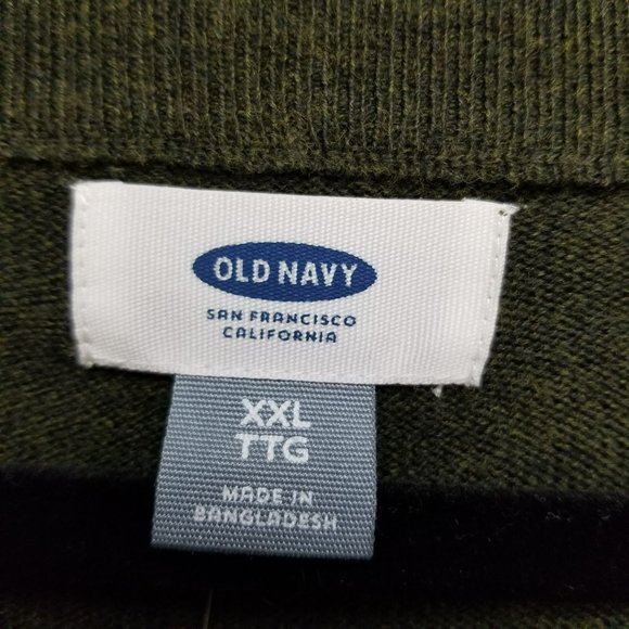 Old Navy Sweater Mens XXL Green Striped Long Sleeve Long Sleeve Pullover NWT - Picture 3 of 10